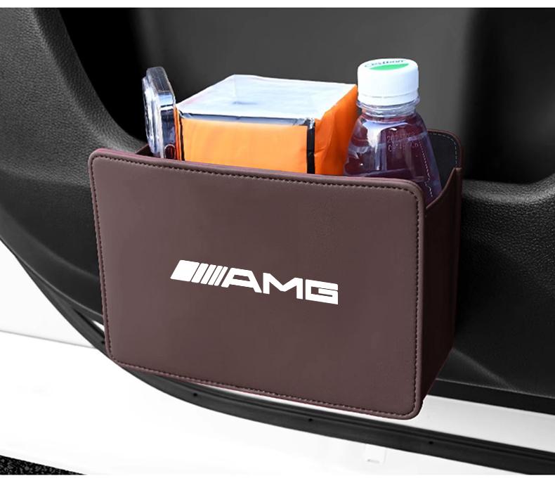 Car Leather Storage Box Foldable Auto Organizer Bag For Mercedes Benz AMG GLE GLS CLA CLE GLC CLS GLA W223 W213 W206 W464 W247 W167 W166 W222 W205 W204 W177 W246 W212 W221 W463