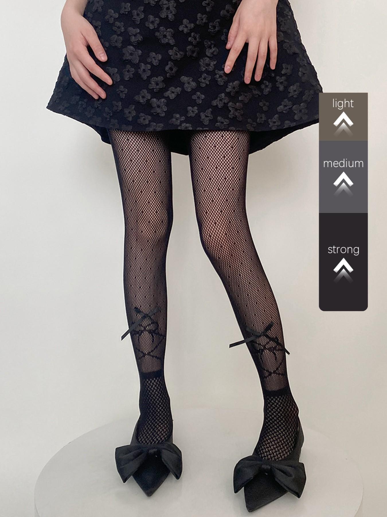 Jk Bow Mesh Stockings, Lolita Summer Thin Underwear Socks, Versatile Slimming Silk, Boho Style, Fitted Design