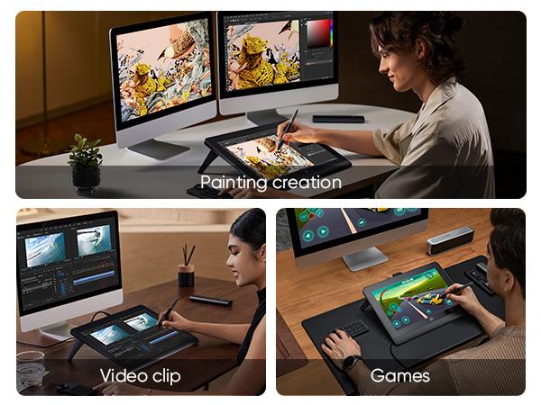 XPPen Artist Pro 16 Gen2 2.5K 16 inch QHD Drawing Tablet Full Laminated Anti-Glare Screen 16384 Pressure Levels X3 Pro Battery-Free Stylus 159% sRGB Tilt Graphic Drawing Tablet with Mini Keydial