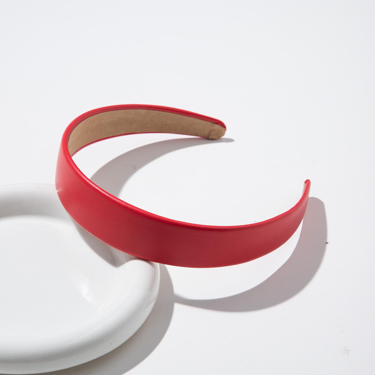 Korean Chic PU Leather Hair Hoops for Women, Solid Vintage Hair Bands with a Smooth Surface for Elegant Daily Styling, Headbands For Women, 3Cm, Round Band, Smooth Finish, 3Cm Wide, Chic Hoop, Casual, Dating