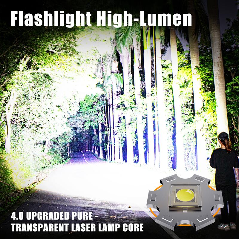 SKYFIRE Model 1209 – 2800 Lumen Rechargeable LED Flashlight, Ultra-Bright, 3 Lighting Modes, Waterproof, with Shoulder Strap – Ideal for Camping, Emergency, Hiking, and Outdoor Use#Summervibes summergarden