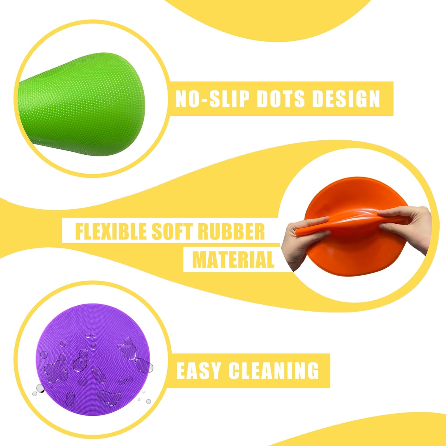 Spot Markers for  9 Inch, Non Slip Rubber Agility Poly Spots Marker Field Flat Cone for  Soccer Basketball Speed  Outdoor Classroom