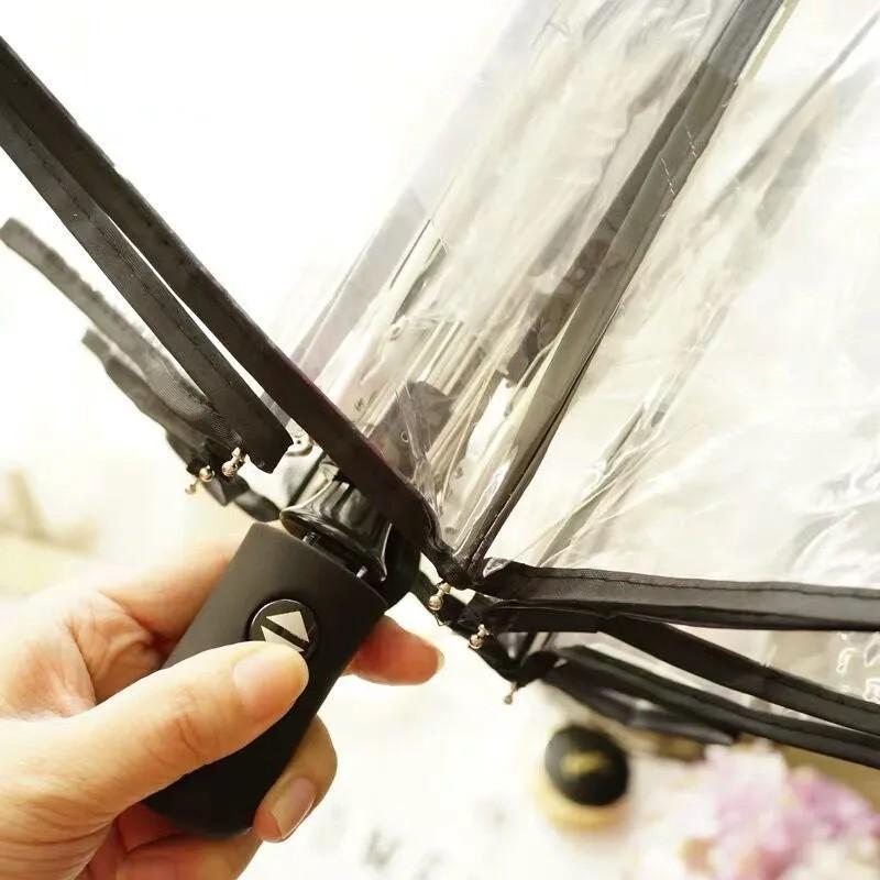 Automatic Foldable Transparent Umbrella, Waterproof Durable Portable, Ideal Gift for Friends, Perfect for Rainy Days