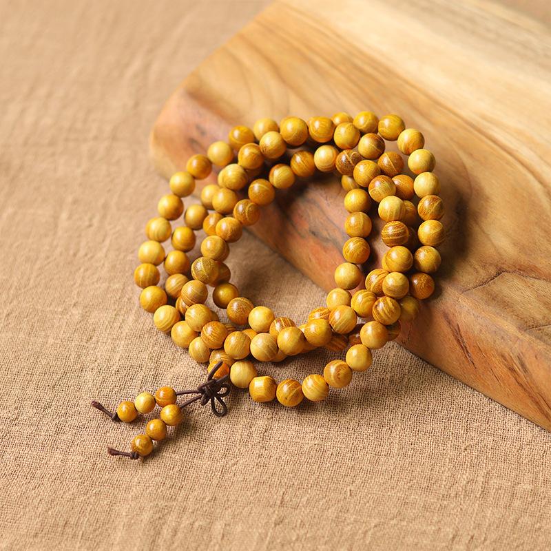 Sandalwood multi-bead stacked bracelets, new Chinese-style multi-ring wooden bracelets, Buddhist bead jewelry for meditation, odor-eliminating fragrant bracelets, collectibles