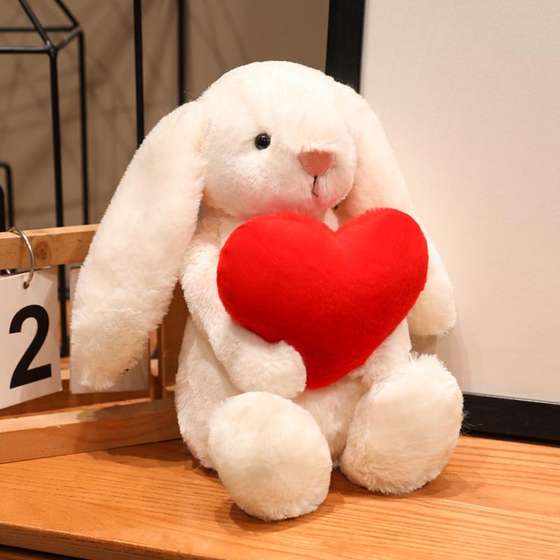 31cm Valentine's Day Bonnie Rabbit Plush Toy, Holding Heart Rose Cake, Soft Handfeel, Perfect Gift for Girlfriend, Easter and Proposal 31cm Valentine's Day Bonnie Rabbit Plush Toy, Holding Heart Rose Cake, Soft Handfeel, Perfect Gift for Girlfriend, Easter and Proposal