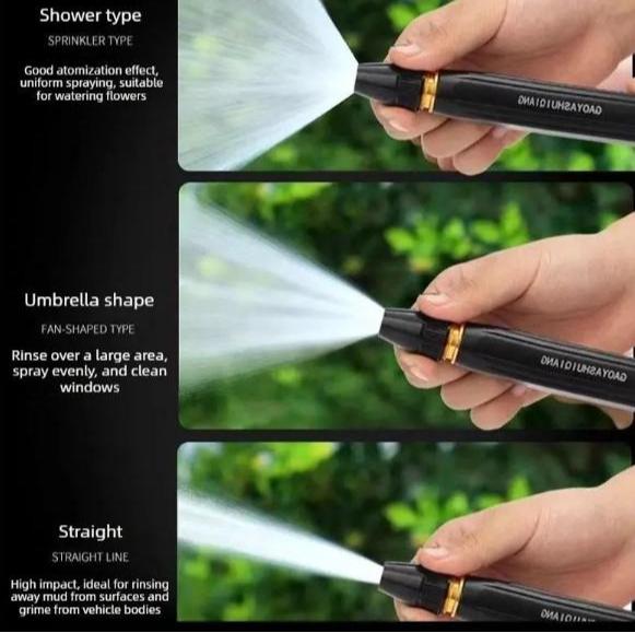Adjustable High Pressure Garden Hose Nozzle, Multifunctional Water Spray Gun for Watering, Car Wash, Window Cleaning & Outdoor Use