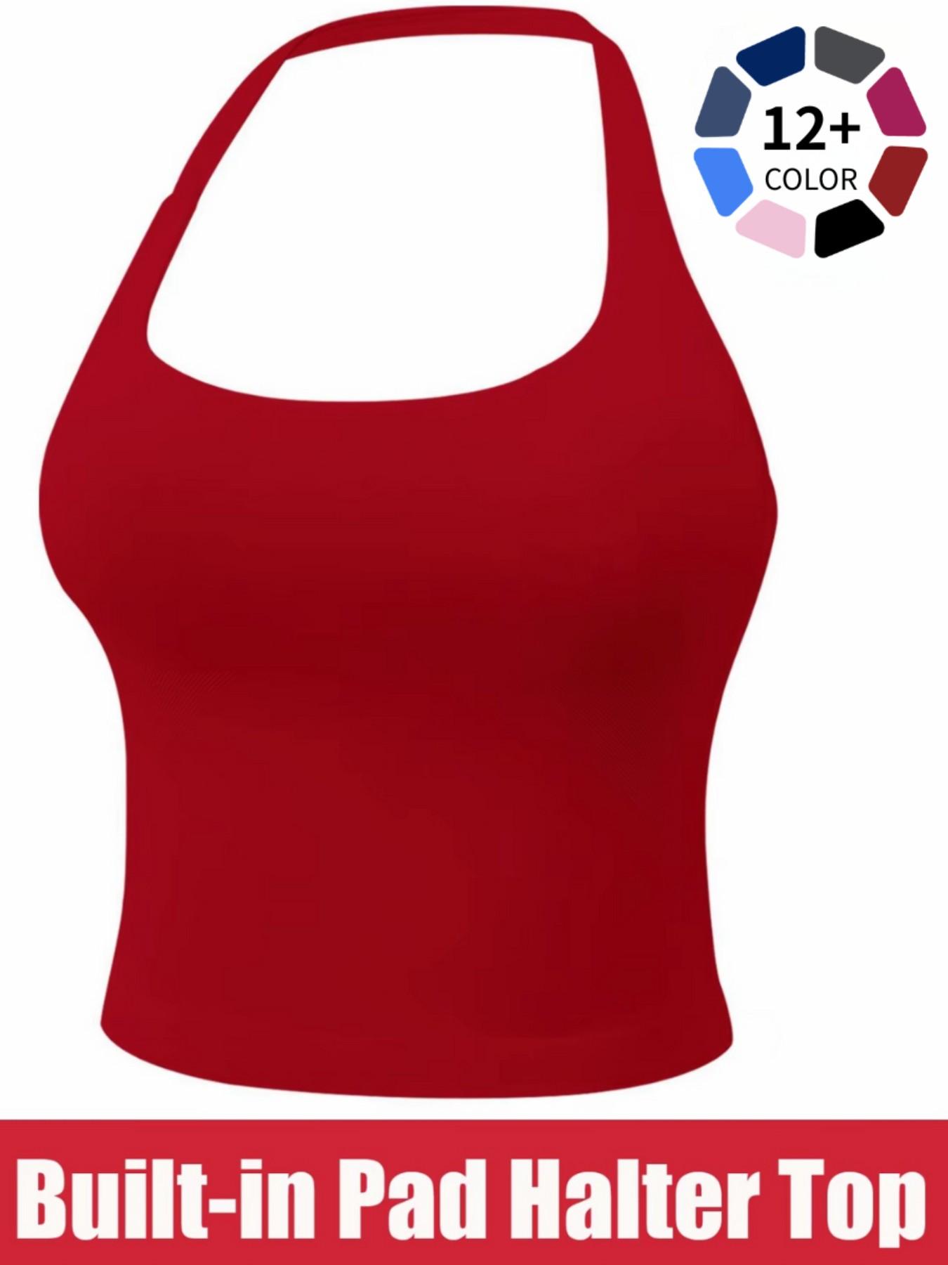 Women's Halter Neck Yoga Tank Top, Seamless Design for Gym, Yoga & Daily Wear, Comfortable Women's Activewear