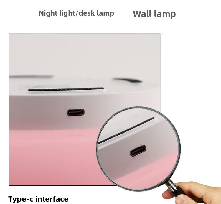 Modern Minimalist Donut Table Lamp, Rechargeable Three-Tone Dimmable RGB Wall Light, Bedroom Bedside Desk Hallway Ambiance Nightlight