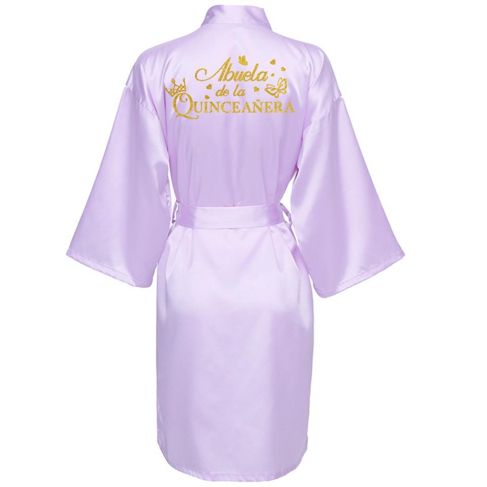Mis15 Años Robe 15 Years Girl Birthday Party Robes Quinceanera Robe Mis XV Bathrobe Silkly Nightgown