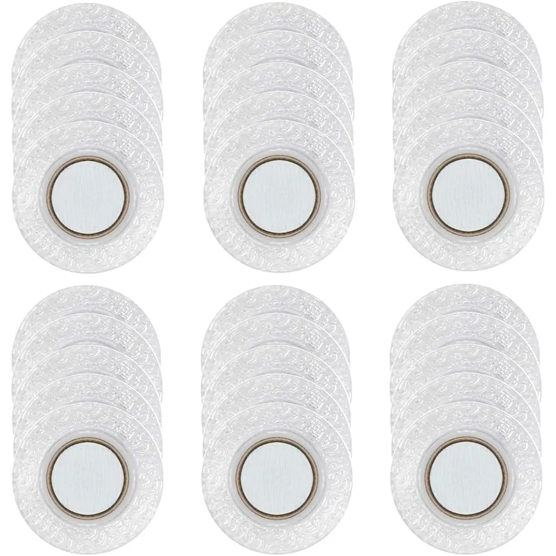 30 Pairs Round  Sew  Snap, Invisible  Sew in PVC  Purse Closure Fastener  Snap  Fastener for  Clothing Clasp Bib Diapers Accessories DIY Craft Sewing Tools