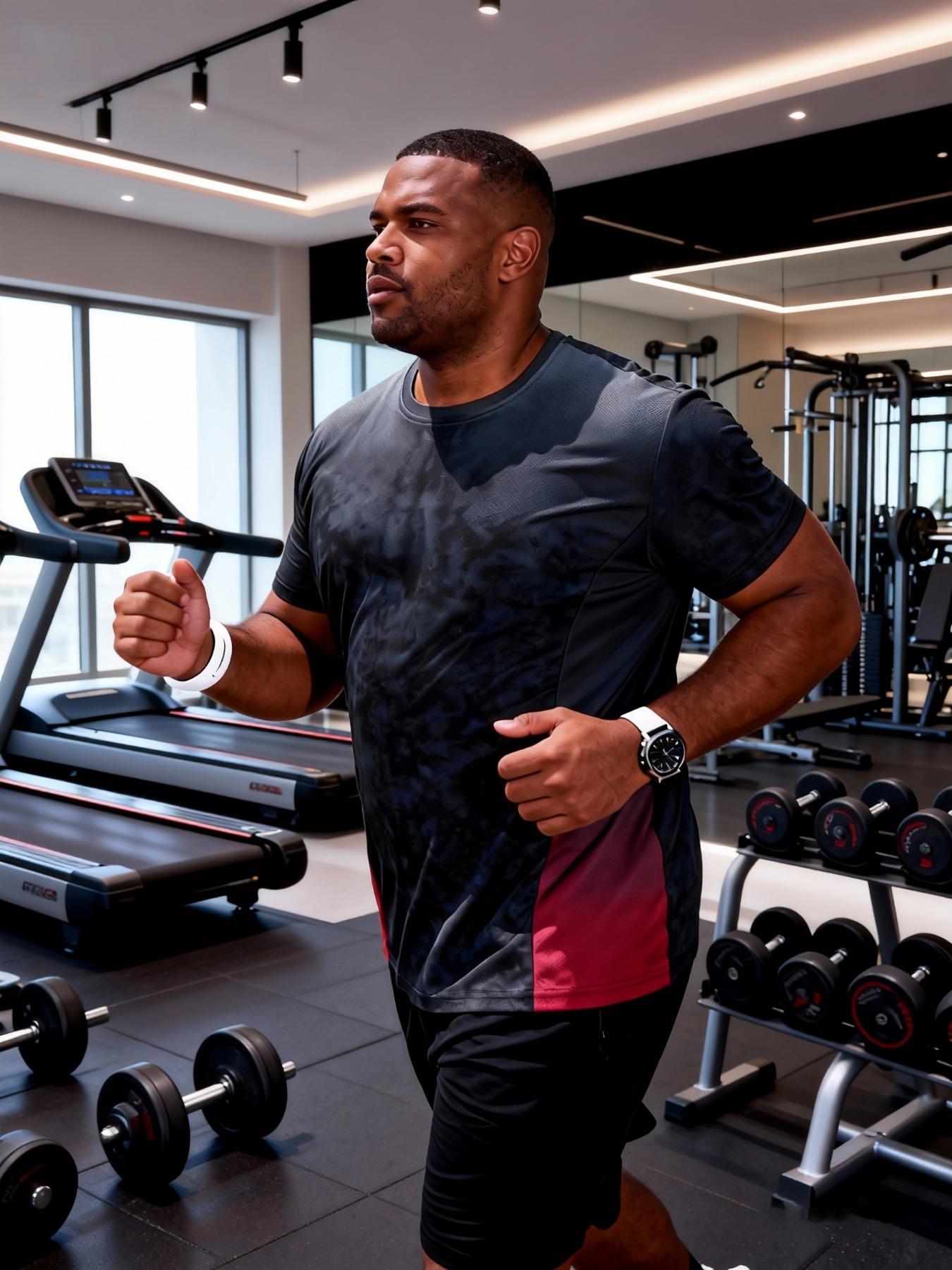 Men's Casual Gradient Patchwork Round Neck T-Shirt, Gym Tee, Breathable Comfort, Summer Gym Workout Quick Dry Short Sleeve, Daily Wear and Vacation