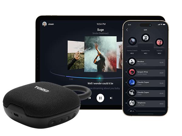 TOZO PE1 Portable Bluetooth Speakers with Adjustable Carabiner, Mini Bluetooth Wireless Shower Speaker with IPX8 Waterproof, 32H Playtime Punchy Bass Audio Speaker for Home, Outdoor and Travel, Black