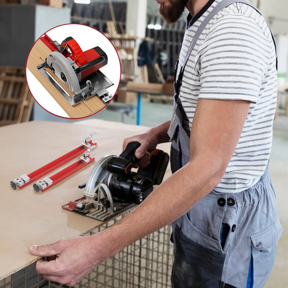 Portable Circular Cutting Machine Base Plate Adjustable Woodworking Tool, Fixed Ruler Holder for DIY Decoration, Convenient Trim Board Adapter Accessory