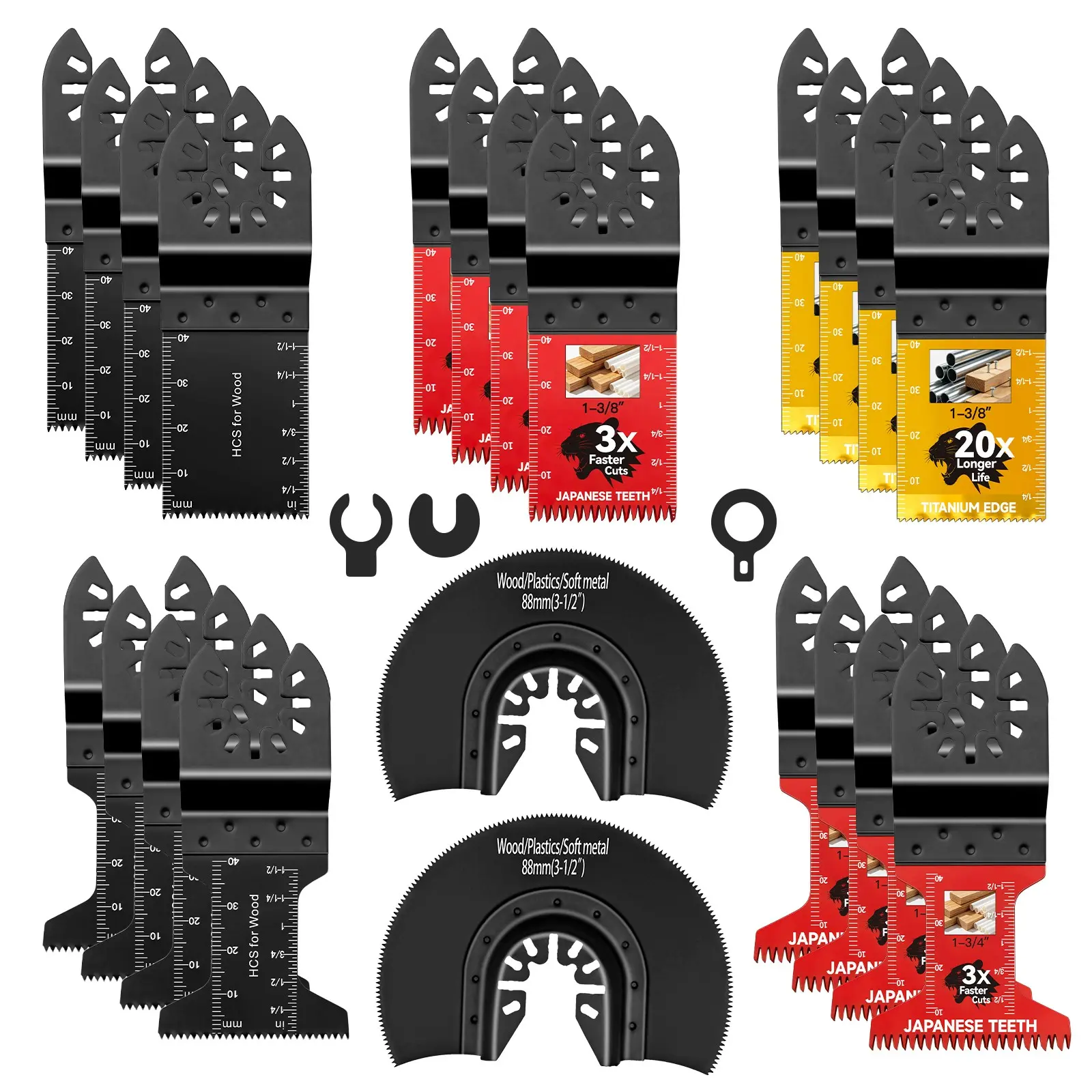 Oscillating Multi Tool Cutting Accessories Blade, Japanese Tooth Design, Compatible with Major Multi Tool Brands, Durable & Efficient