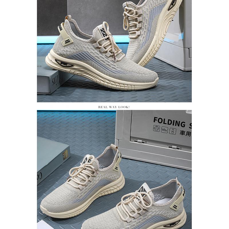 Men's Summer Thin Shoes 2026 New Versatile Mesh Running Shoes Breathable Sports Casual Flyknit Mesh Slip-On Shoes