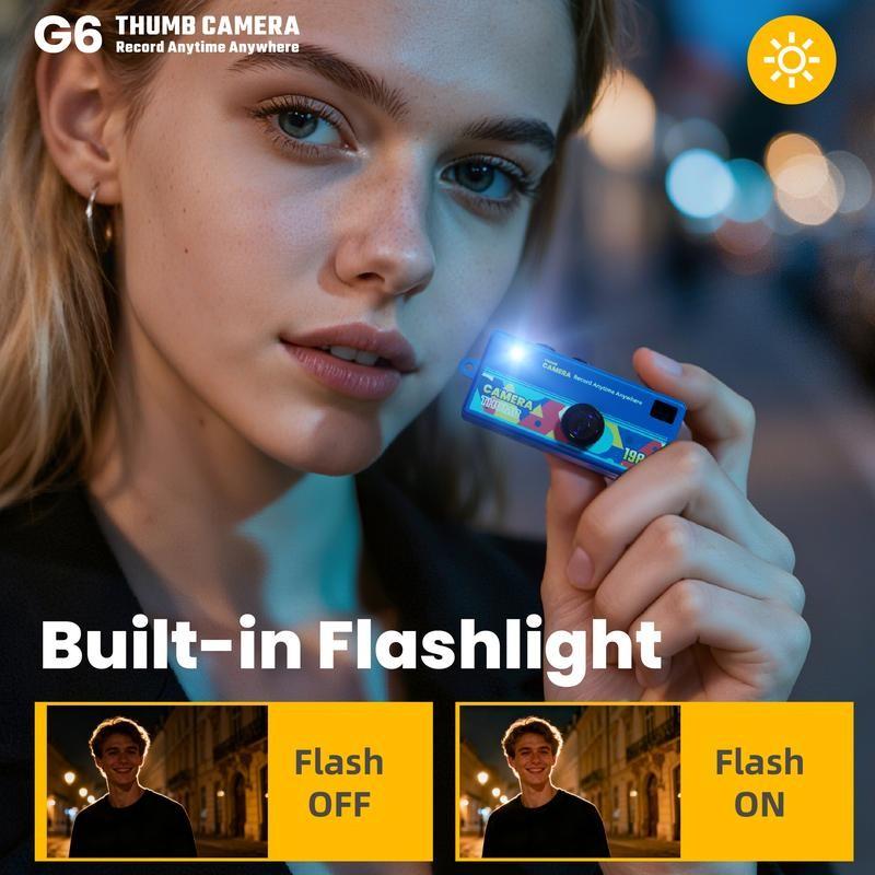 G6 Ultra-Compact Keychain Digital Camera: Retro Style, HD 1080p, Includes 8GB Memory Card—A Must-Have for Travel and Vlogging