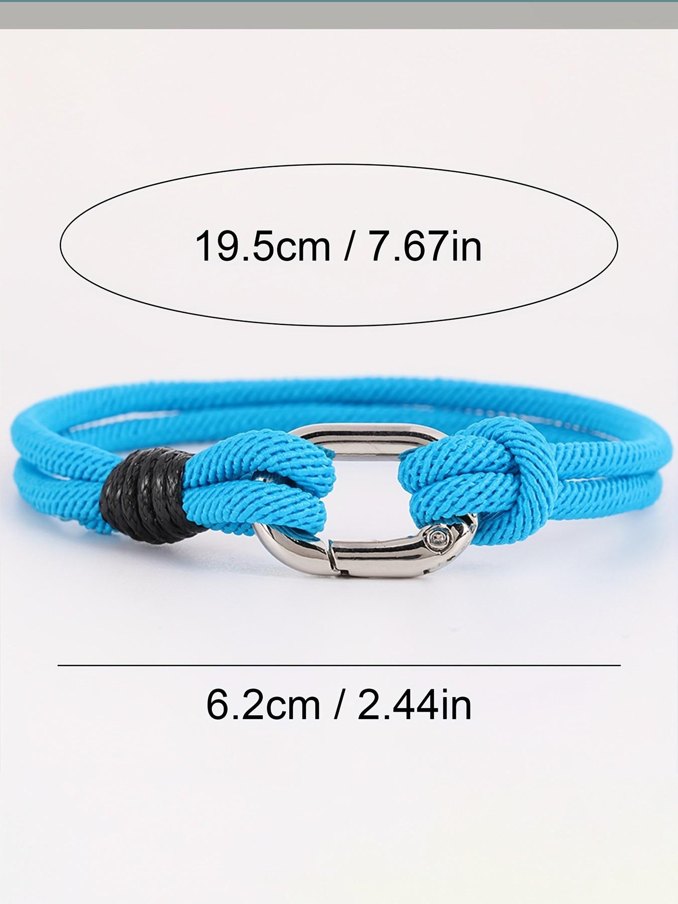 Men's Braided Rope Bracelet, Minimalist Nautical Style, Adjustable Buckle, Durable Handmade Knot Wristband, Daily Wear, Fitness Gift