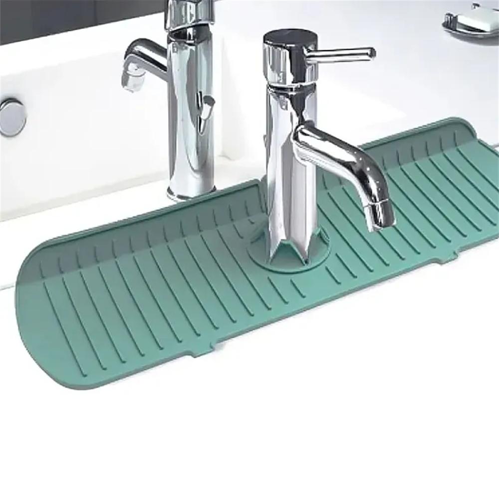 Silicone pad, silicone faucet water collection pad, kitchen sink anti-leakage drying pad, anti-slip drainage and splash-proof guard water collection pad, exquisite faucet kitchen accessories, household appliances, dishcloth holder