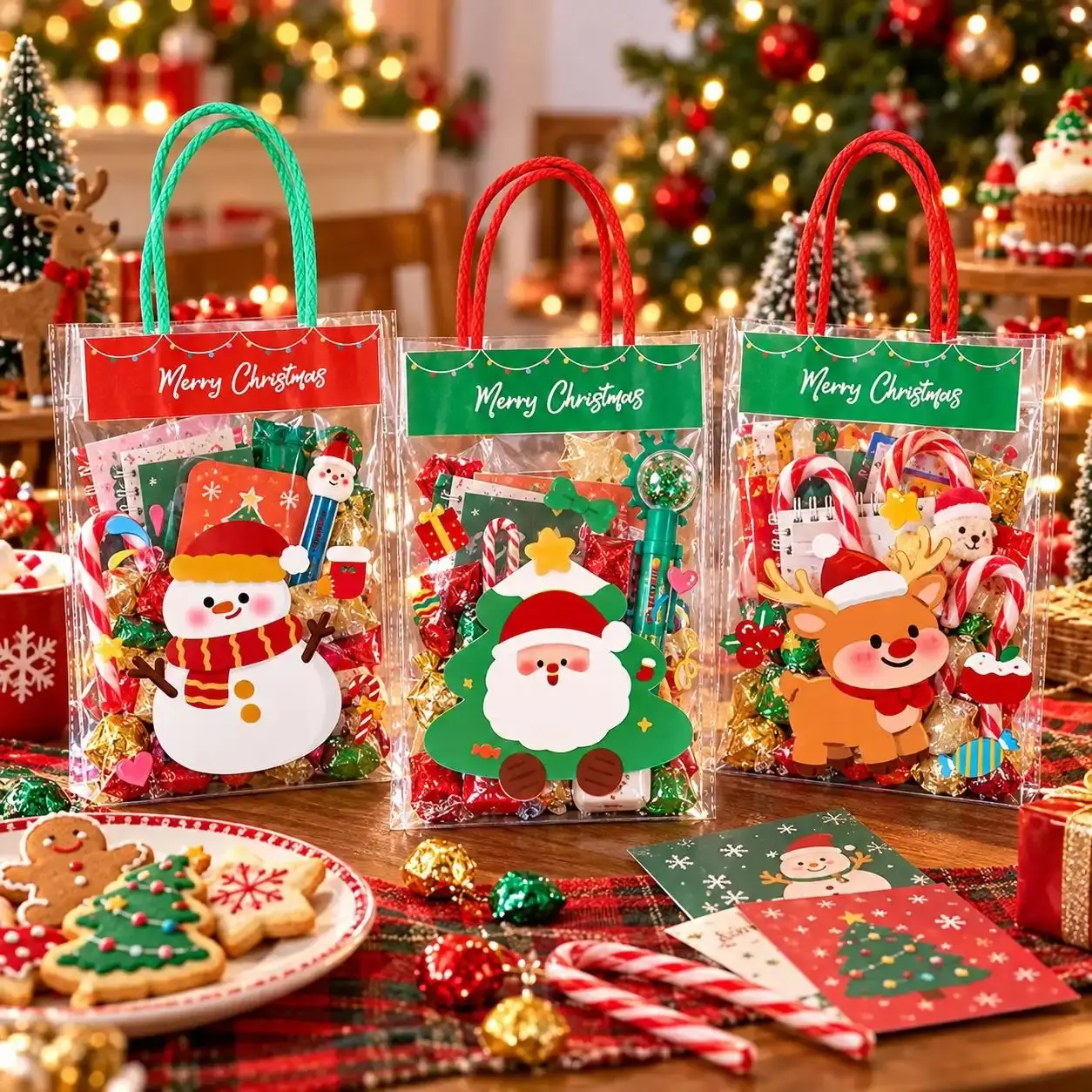 5/15/25/75 PCS Christmas Gift Wrapping Set – Qute Patterns, Say Goodbye to Single-Style Gift Bags, Perfect for Holiday Gifts - MM2