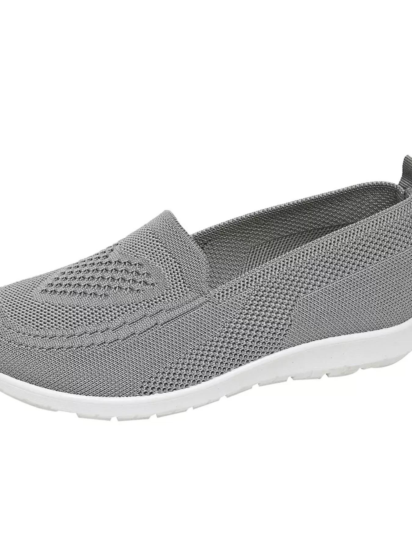 Women's round-toe knitted flat shoes, comfortable low-heeled one-step design, easy to walk, perfect formal shoes for casual wear