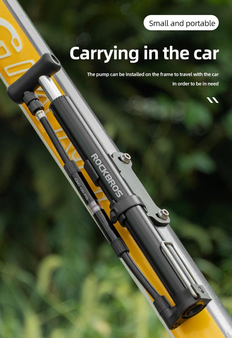 ROCKBROS Inflator High Pressure Foot Pump MTB Road Bike Electric Bicycle Motorcycle Car Hand Tire Pump AV/FV Portable Air Pump