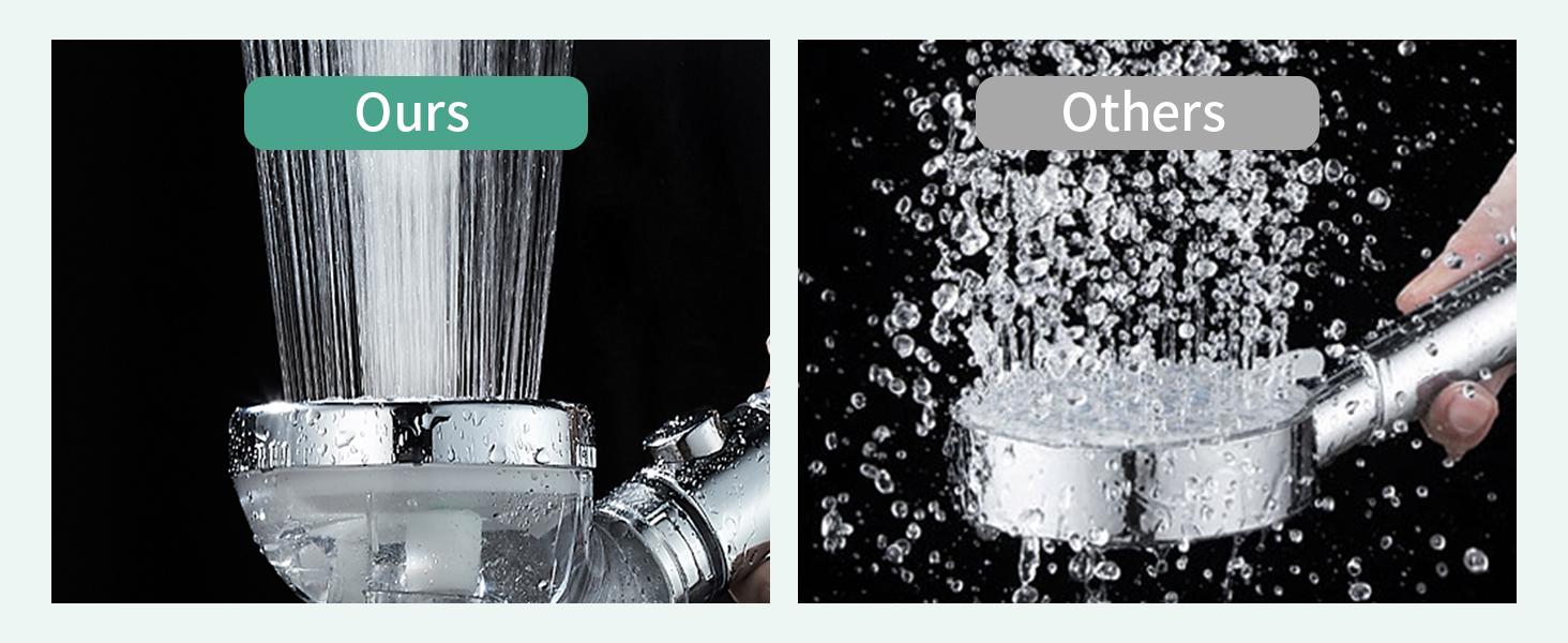 Filtered Shower Head with ON/OFF Switch, High Pressure Handheld Shower Head with 3 Spray Modes, Ghetto Showerhead, Buena Shower Head, Detachable Shower Head with Water Softener Beads