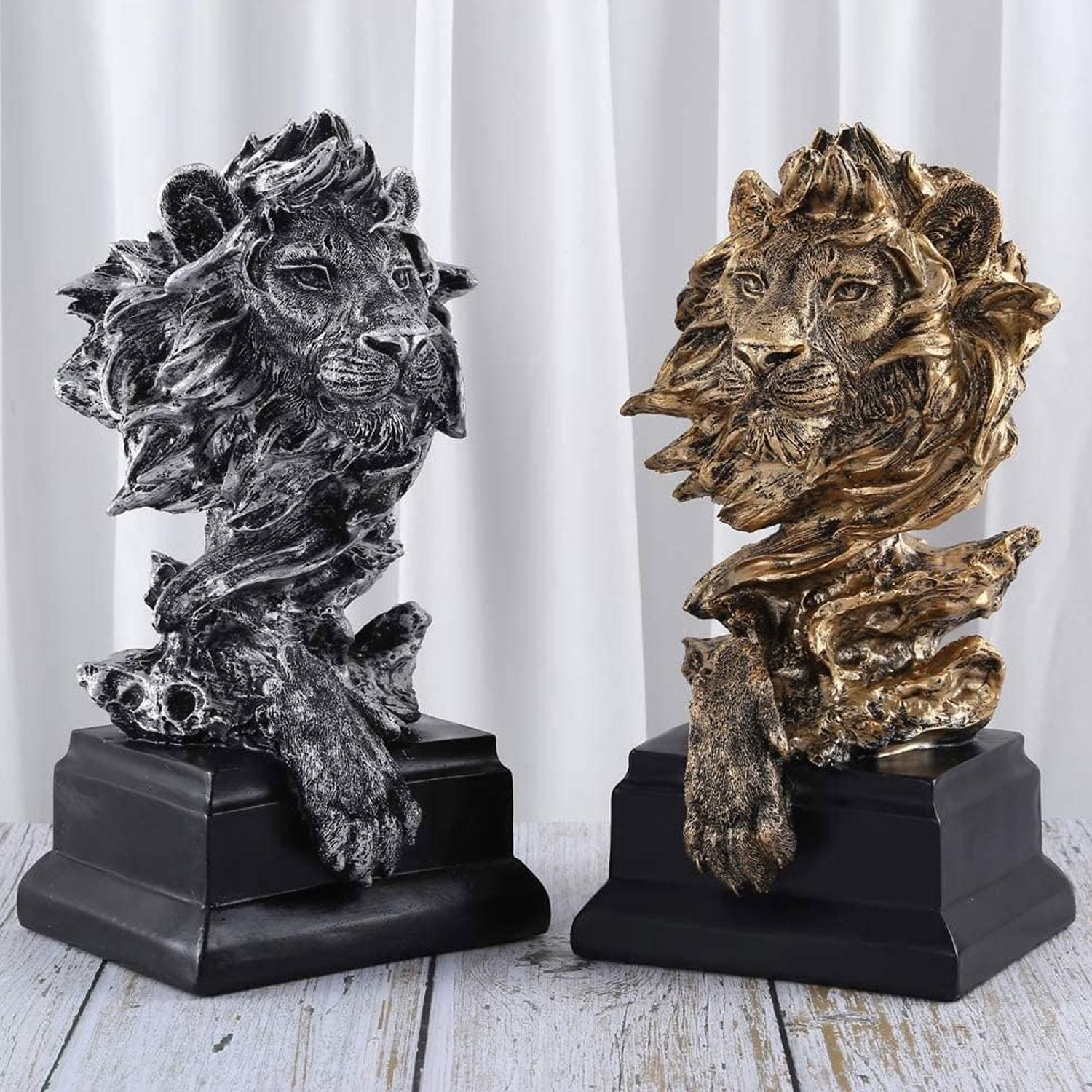 Lion Statue King of Beasts Home Office Living Room Decor, Great Collectible Sculpture, Best Gift for Men, Anniversary Present