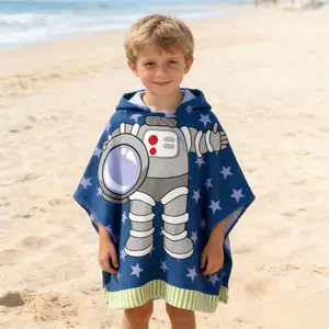Beach Poncho, Quick-Dry Hooded Towel, Ultra-Soft Microfiber, Sandproof Design, Essential Summer Swim Cover-Up for Boys and Girls