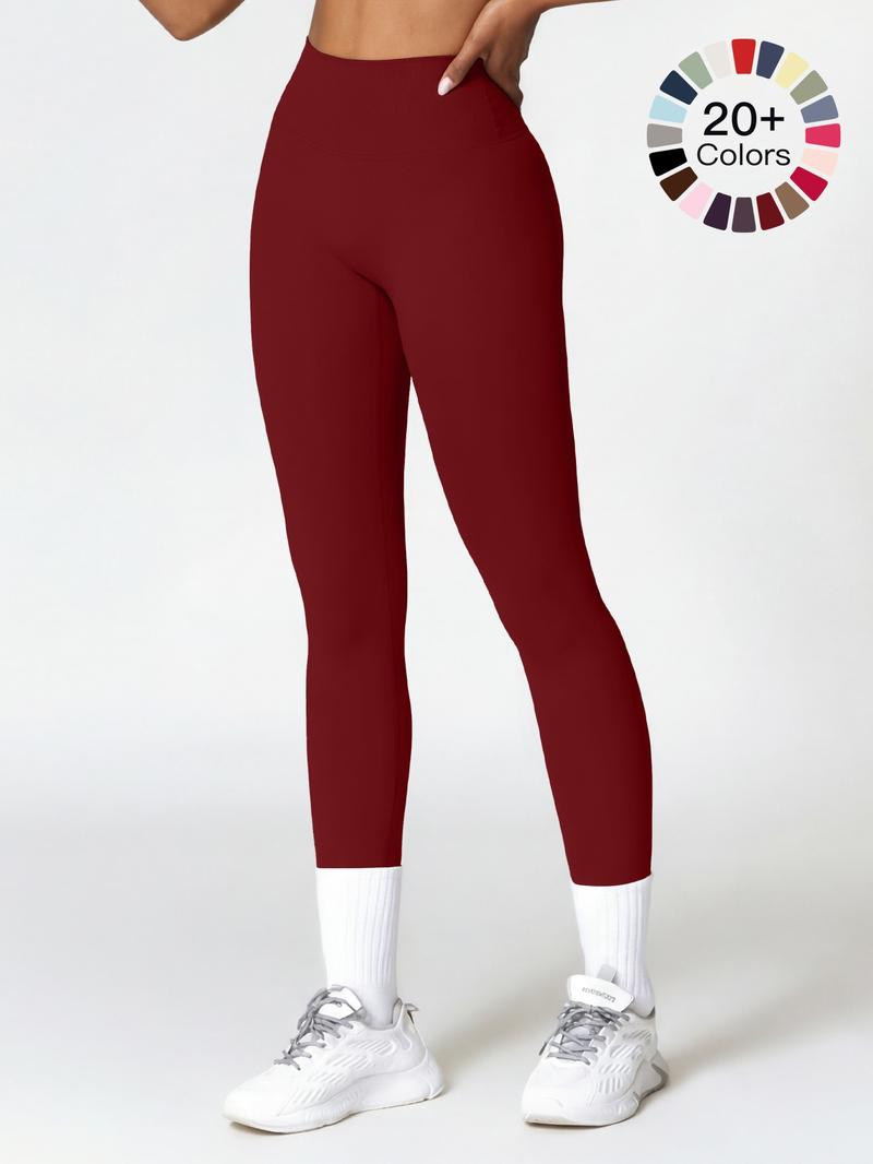 Women's High Waisted Sports Leggings, Solid Color High Stretch Skinny Pants, Ladies Sportswear for Indoor and Outdoor Wear