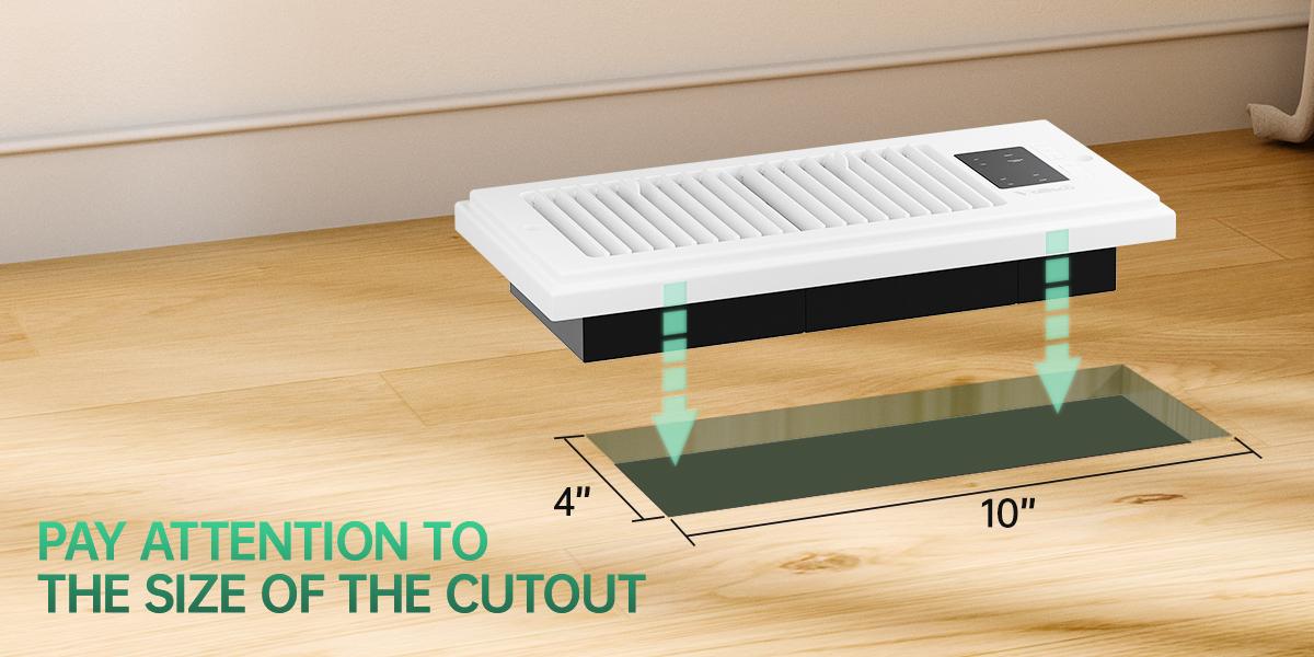 Register Booster Fan for 4” x 10” Register Holes, Improves Heating & Cooling Vents,window fan, 10-Speed Quiet Ventilation Fan with Thermostat & Remote, Negative Ion Air Vent Booster, Enhances Airflow & Home Comfort Heating circulation Warm Air Mode