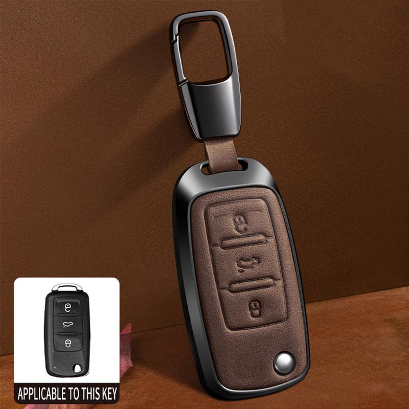 For Volkswagen Key Fob Cover Leather Car Jetta Golf Polo MK6 Passat Tiguan Beetle Key Case Automotive as a holiday gift