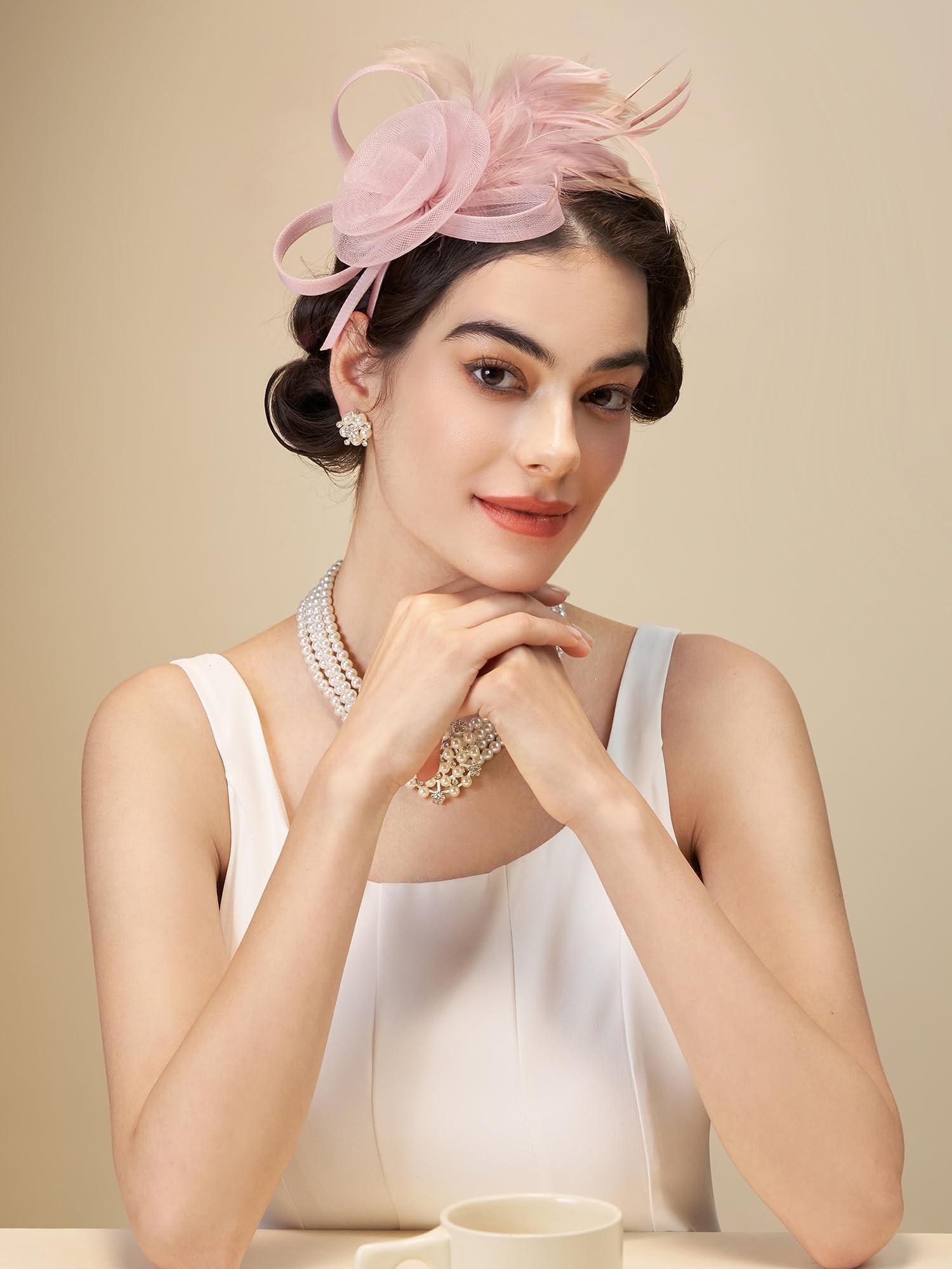 Fascinator Hat Women\'s Derby Headband Vintage 1950s for Wedding Tea Party Fascinator Hats for Women Bridal Tea Party Hats 20s 50s  main image 4