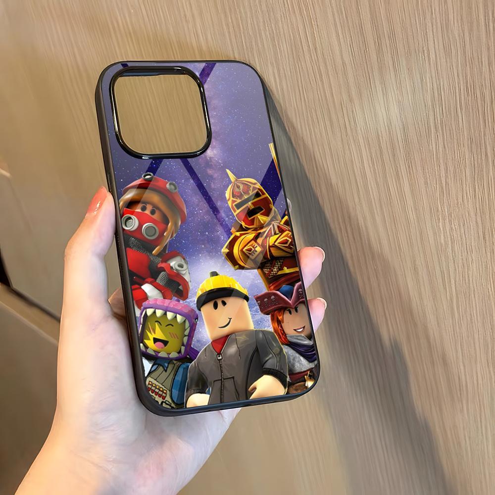Cartoon R-Robloxs Phone Case for 17 Pro Max iphone 16 Plus 15 Pro Max 14 12 11 13 Mini X Xs XR PC+TPU Cover