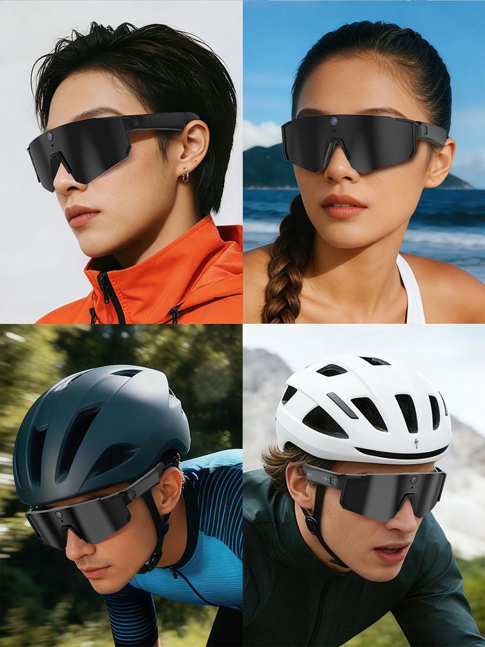 Multifunctional video camera smart sunglasses, Sunglasses with camera, 8MP lens for first-person perspective shooting, one-click recording, AI voice interaction translation and recognition, Bluetooth calling 290mAh large capacity battery