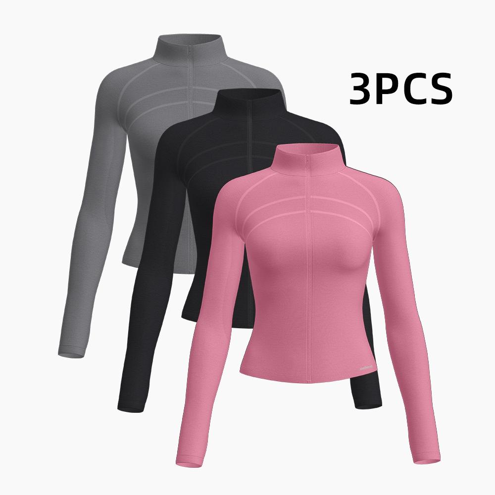 Women's Spring Solid Zip-up Pocket Sports Jacket,Air-Butter 3.0 Fabric, Athletic Long Sleeve Sports Top,Spring Outfits 2025 Trendy Outfits,Comfortable Ladies Sportswear forIndoor Outdoor Wear,GymClothes, workoutOutfits