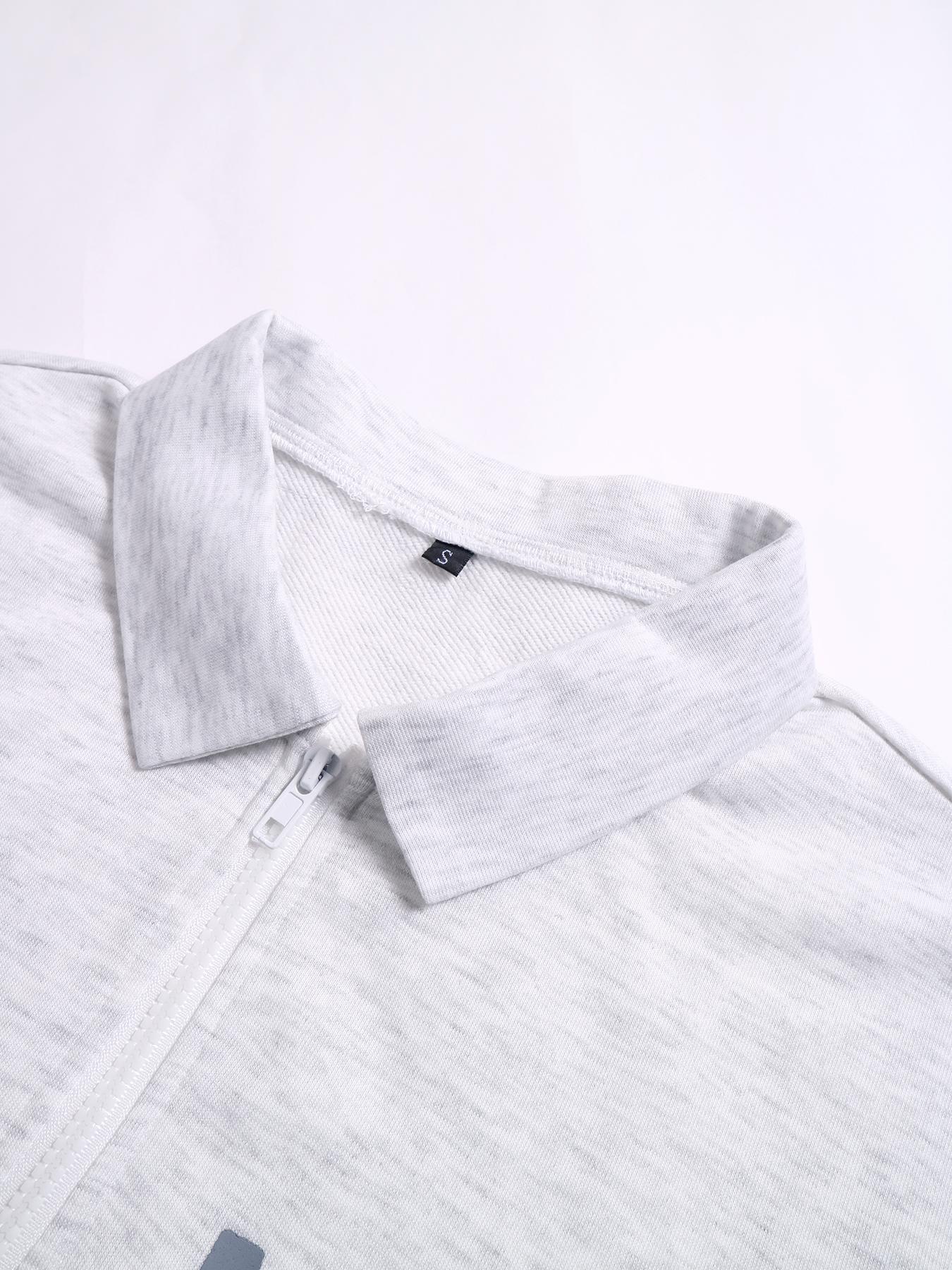 Women's Half-Zip Print Sweatshirt, Loose Long Sleeve Letter Print Pullover, Casual Fashion for Daily Wear, Comfortable and Stylish