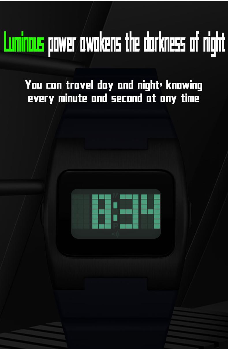 Sanda Fashion Square Sports Watch, Waterproof Luminous Multifunctional Wristwatch, Analog-Digital, Perfect Birthday & Festival Gift