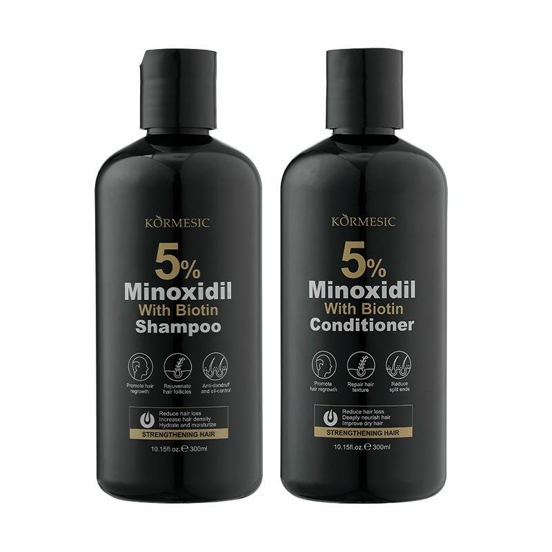 Kormesic 5% Minoxidil Biotin Hair Care Set, Anti-Hair Loss Growth, Nourishing Repair, Oil Control Dandruff Treatment, Men Women Beginners Kit
