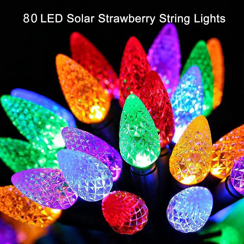 4-in-1 Aurora Haven Outdoor LED Light (with 80 strawberry decorations) - Spring-themed colorful garden passage light, suitable for courtyards, lawns and holiday activities, featuring a waterproof design. 4-in-1 Aurora Haven Outdoor LED Light (with 80 strawberry decorations) - Spring-themed colorful garden passage light, suitable for courtyards, lawns and holiday activities, featuring a waterproof design.