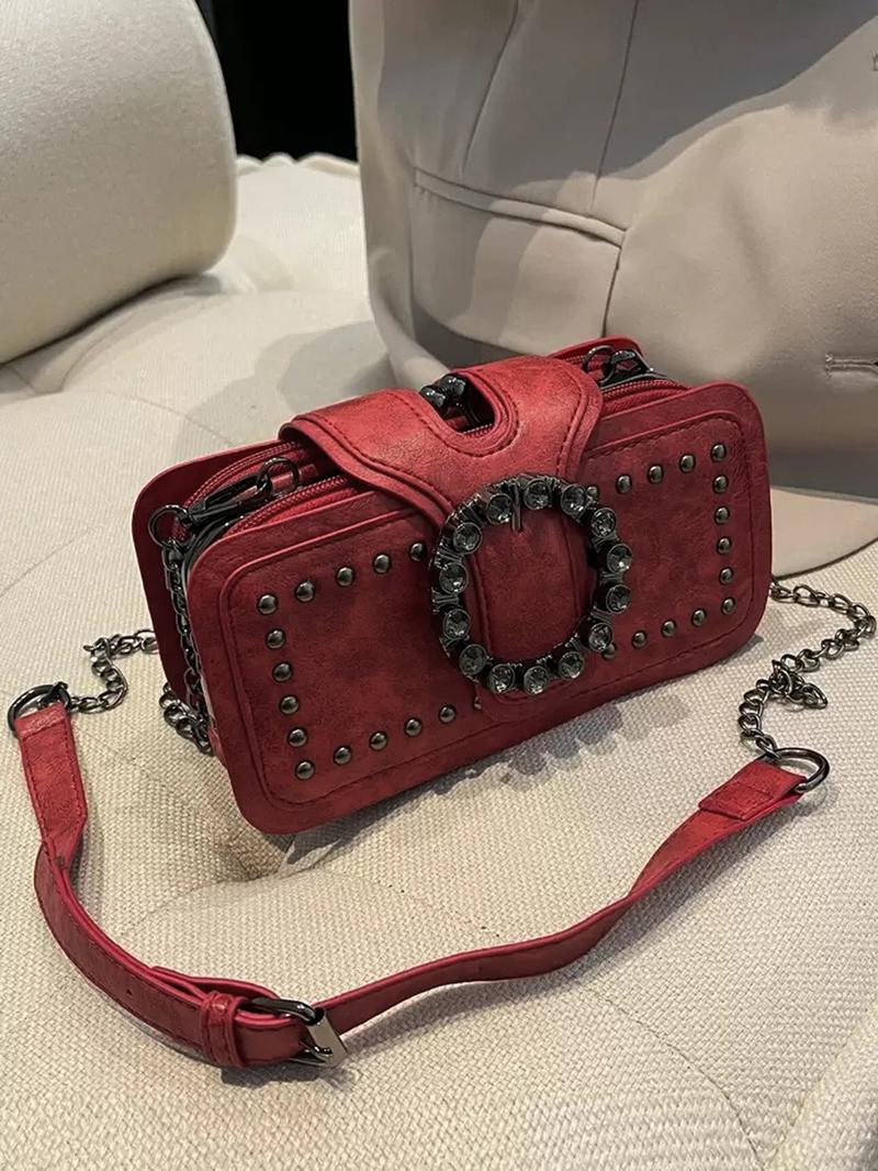 Women's Elegant Chain Strap Crossbody Bag, Fashionable Shoulder Bag for Daily Used, Casual Trendy Versatile High-quality Daily Commuting Bag, Adjustable Crossbody