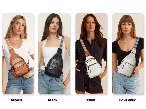 Leresas Crossbody Bag for Women Men, 7L Vegan Leather Shoulder Bag, Anti-Theft Crossbody Purse Analog Bag, Small Sling Backpack Chest Bags with Adjustable Strap, Everyday Bag for Travel Essentials Work, Ideal Gifts for Birthday Festivals Anniversaries