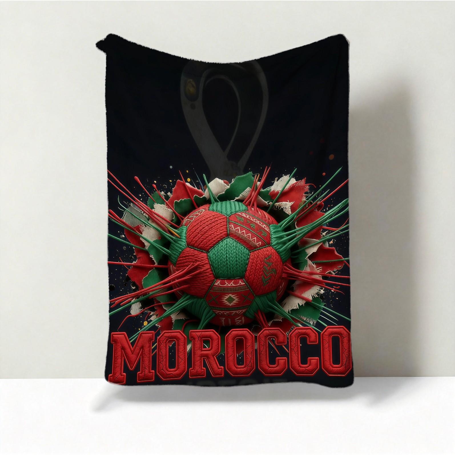World Cup National Theme Football Decor Blanket, Sofa Cover, Nap Blanket, Air Conditioning Blanket, Perfect for World Cup Parties, Sports Bars, Outdoor Camping