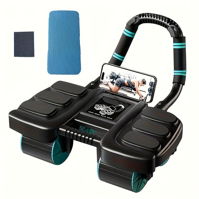 2026 New Version 4-Wheel Abdominal Trainer Set (3-Piece), Elbow Rest Auto Rebound Core Workout Machine with Knee Mat, Modern Home Gym Gear, Perfect Gift for Festivals