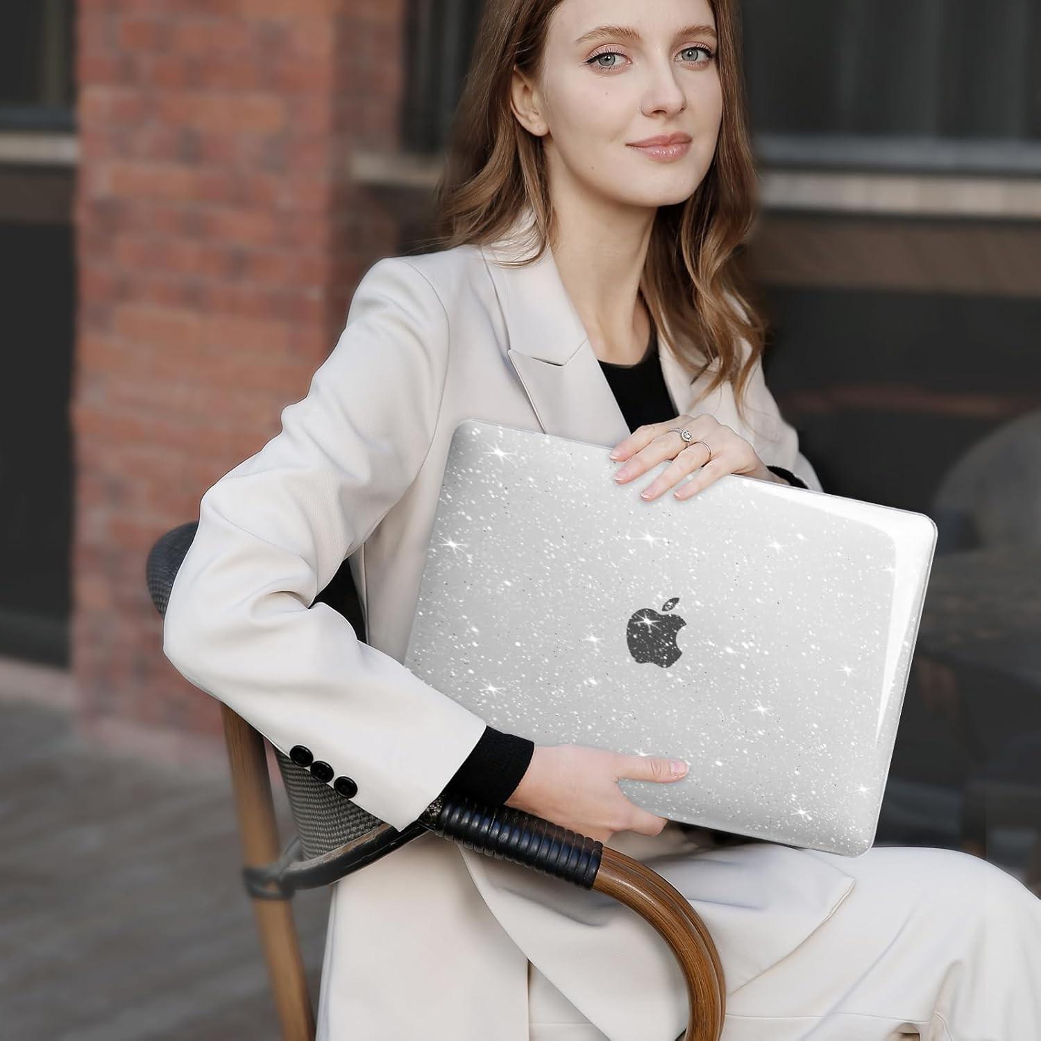 Macbook Air 13-Inch Case, Diamond-Like Shine, Transparent Hard Shell, Keyboard Cover, Screen Protector, Anti-Scratch, Lightweight, Durable, Hard PC Cover, Protective Covers