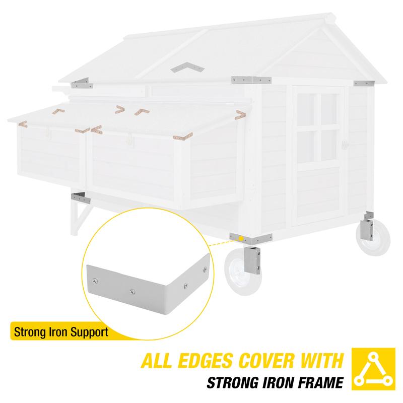 Aivituvin-AIR97 Extra-Large Wooden Chicken Tractor for 8-10 Chickens Aivituvin-AIR97 Extra-Large Wooden Chicken Tractor for 8-10 Chickens