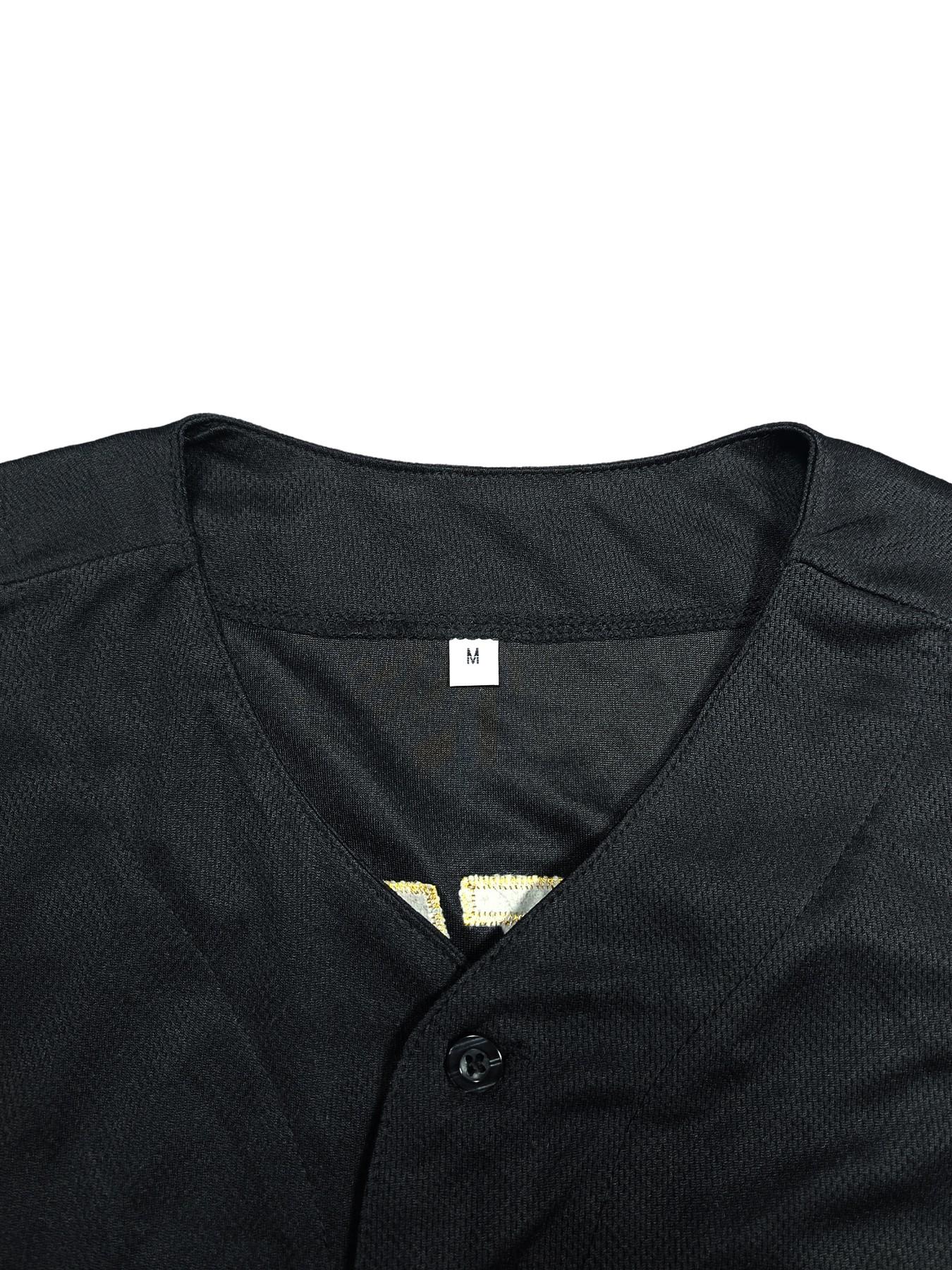 Men's #17 Los Angeles Black Gold Baseball Jersey, Casual Sports Jersey, Button-Down Embroidered Fan Shirt, Baseball Attire, Sports Top, Sports Wear, Sports Style Jersey