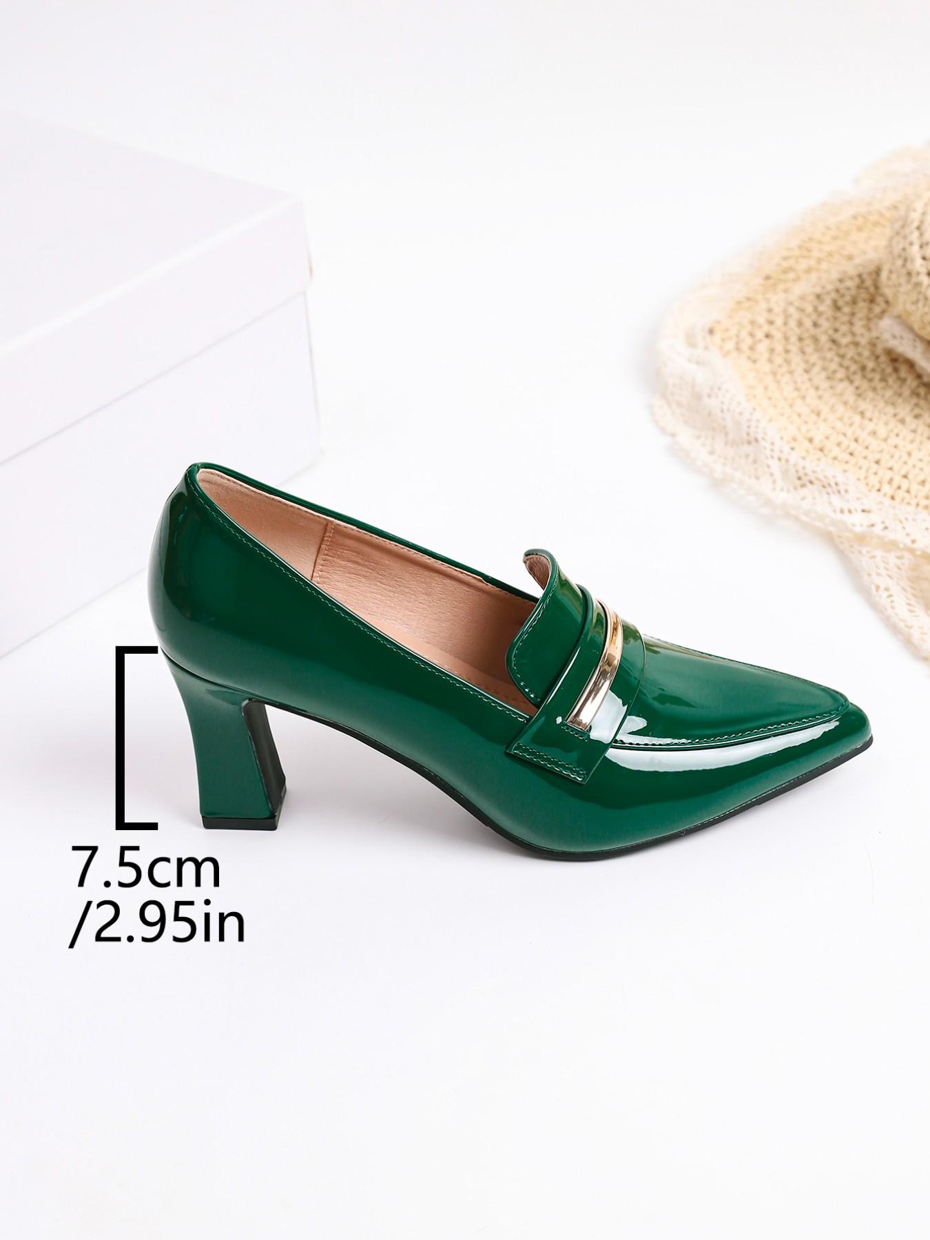 Women's Pointed Toe Stiletto High Heels, Metal Buckle Design, Artificial Leather, Medium Width, All Seasons, Office Commute, Business Meetings