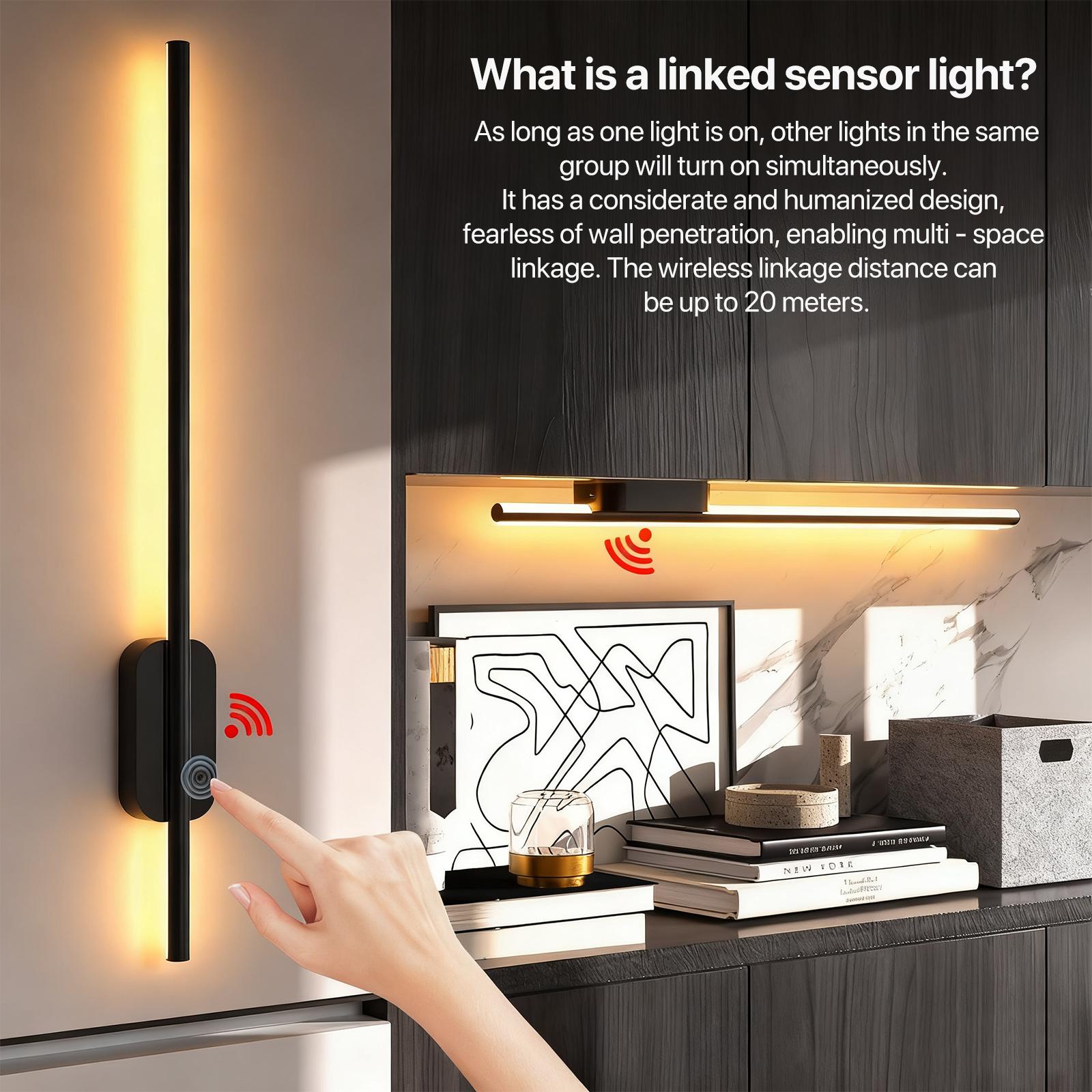 GALENTAL Metallic finish Battery Operated Wall Sconce Set of 2, Dimmable Battery Wall Sconce with Remote Control,3000K-6500K LED Wireless Wall Light for Bedroom,Living Room,  Black(2 Pack)