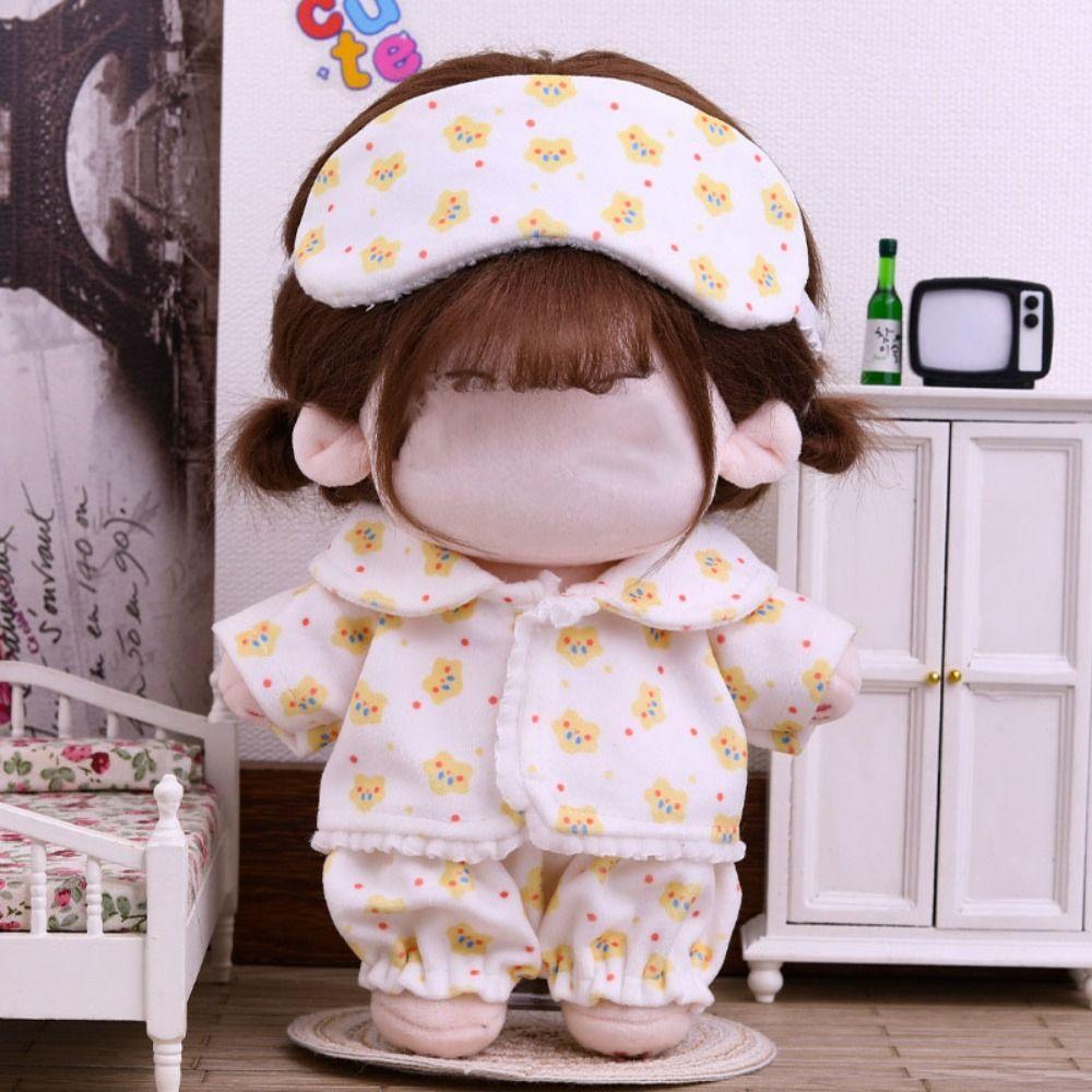 Shirt Shorts Patch Doll Clothes Doll Accessories For Cotton 20cm Doll Pajamas Suit Photo Props Cartoon Mini Blouse Pants Set