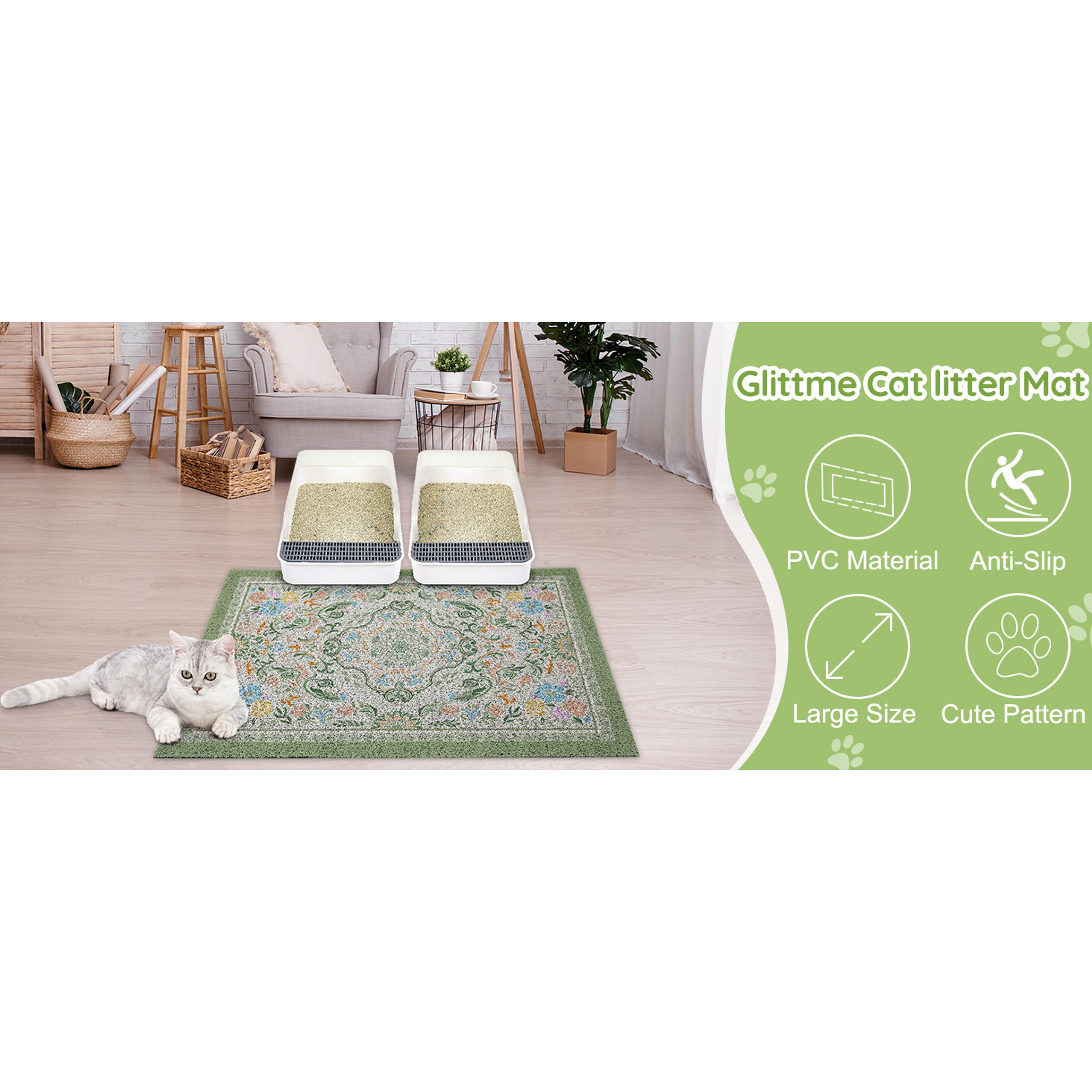 Cat Litter Mat with Non-Slip Bottom Litter Box Mat 33"X22" Litter Trapping Mat Easy to Clean Washable Cat Food Mat for Kitty Cat Litter Mat with Non-Slip Bottom Litter Box Mat 33"X22" Litter Trapping Mat Easy to Clean Washable Cat Food Mat for Kitty